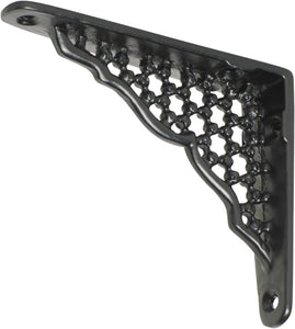 Shelf Bracket Iron Ornate Matt Black H80xP100mm