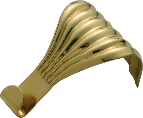 Picture Rail Hook Fluted Polished Brass H50xW33mm