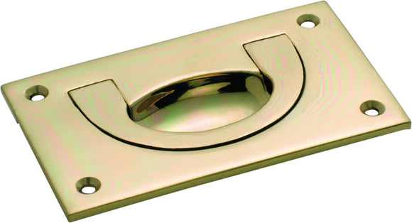 Flush Pull Large Polished Brass H55xW90mm