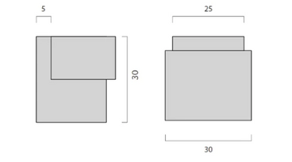JNF Door Stopper Quadro Overall Size 30mm x 25mm Stainless Steel