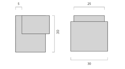 JNF Door Stopper Quadro Overall Size 30mm x 25mm Stainless Steel