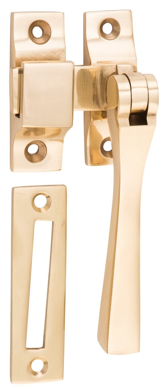 Casement Fastener Square Polished Brass W35xP30