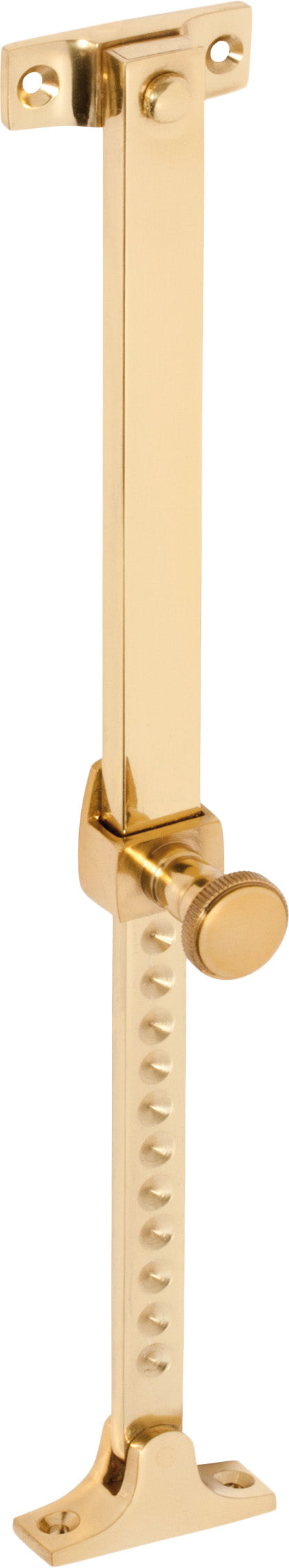 Casement Stay Telescopic Screw Down Polished Brass L200-295mm