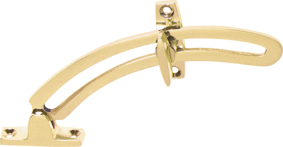 Quadrant Stay Polished Brass L150mm