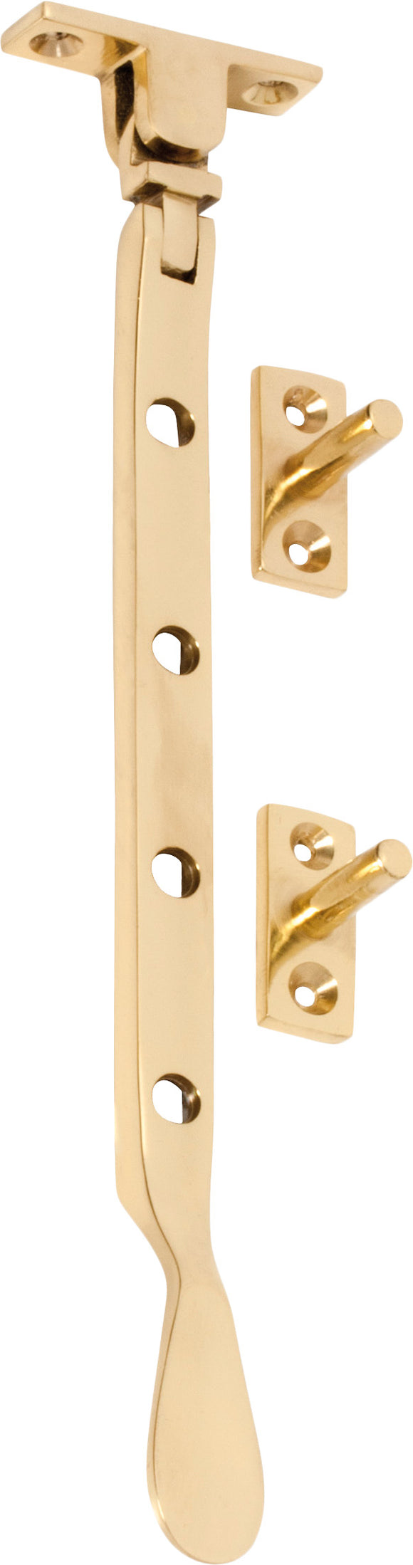 Casement Stay Base Fix Small Polished Brass L200mm