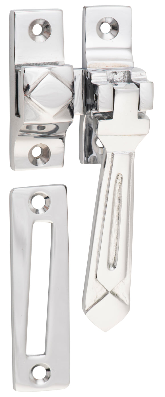 Casement Fastener Deco Chrome Plated W50xP25mm Drop 85mm