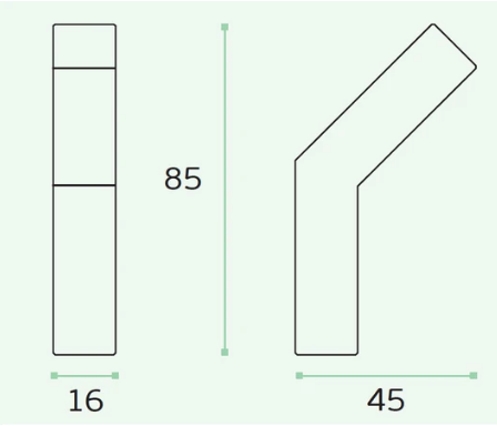 JNF IN.14.601 Hook (Aluminium) Overall Size : 16mm x 45mm Available In 3 Colours : Black ,Polished Chrome ,Satin Chrome