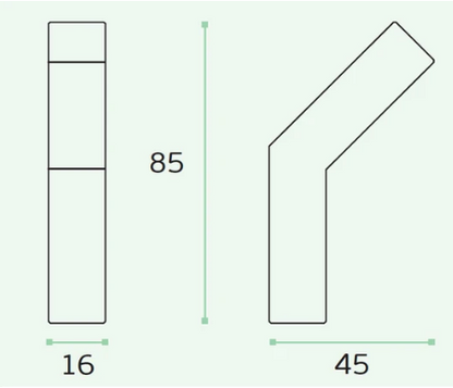 JNF IN.14.601 Hook (Aluminium) Overall Size : 16mm x 45mm Available In 3 Colours : Black ,Polished Chrome ,Satin Chrome
