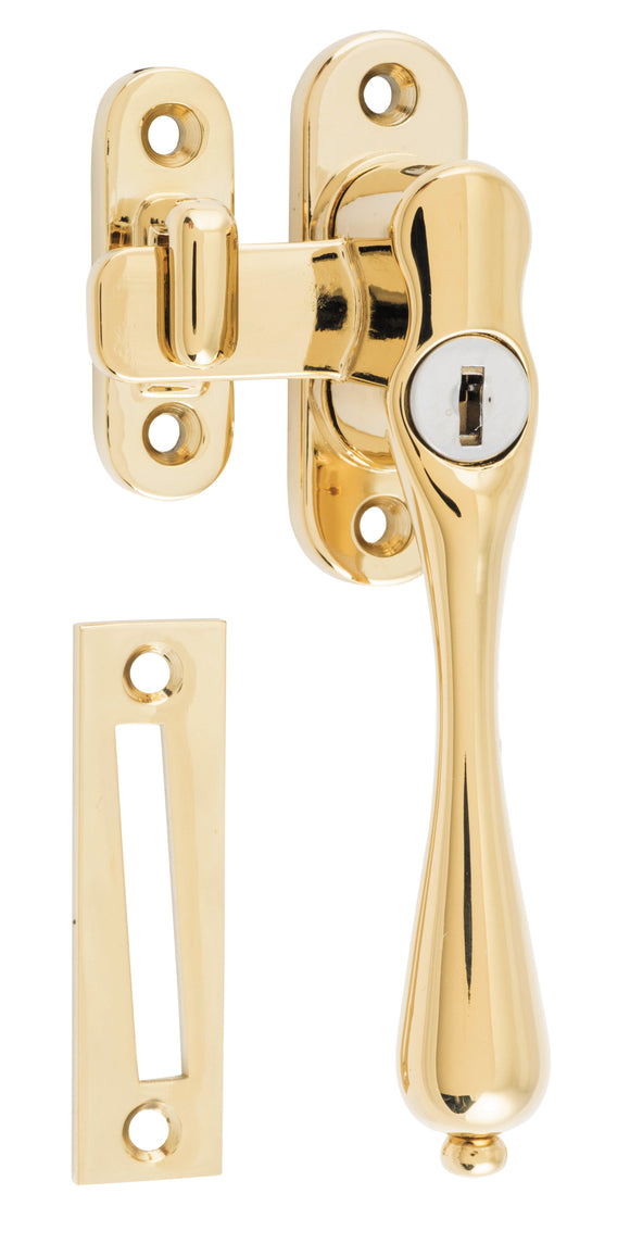 Casement Fastener Locking Teardrop Right Hand Anti-tarnish Brass W28xP34mm Drop 115mm