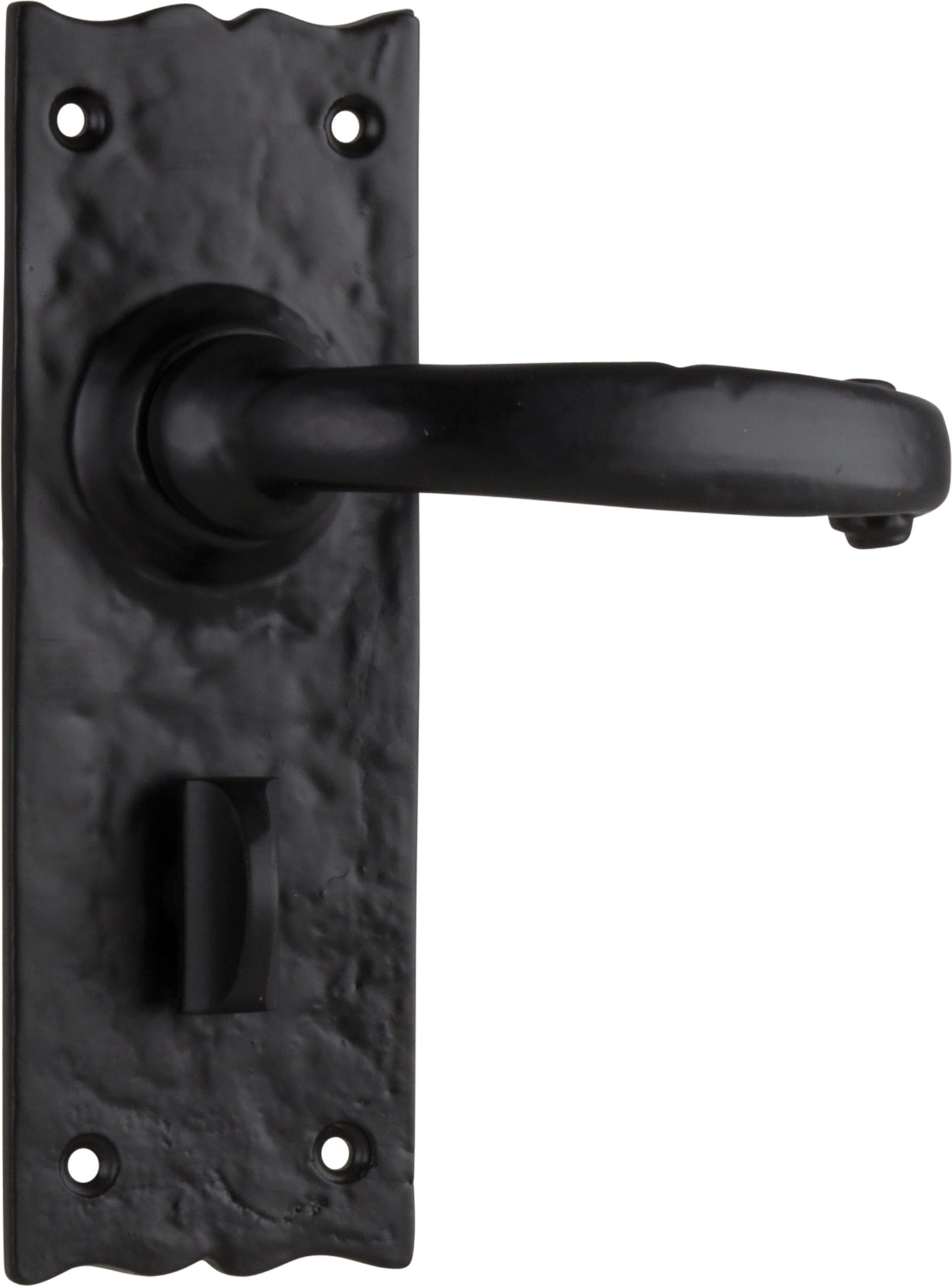 Door Lever Gloucester Iron Privacy Pair Matt Black H158xW50xP53mm