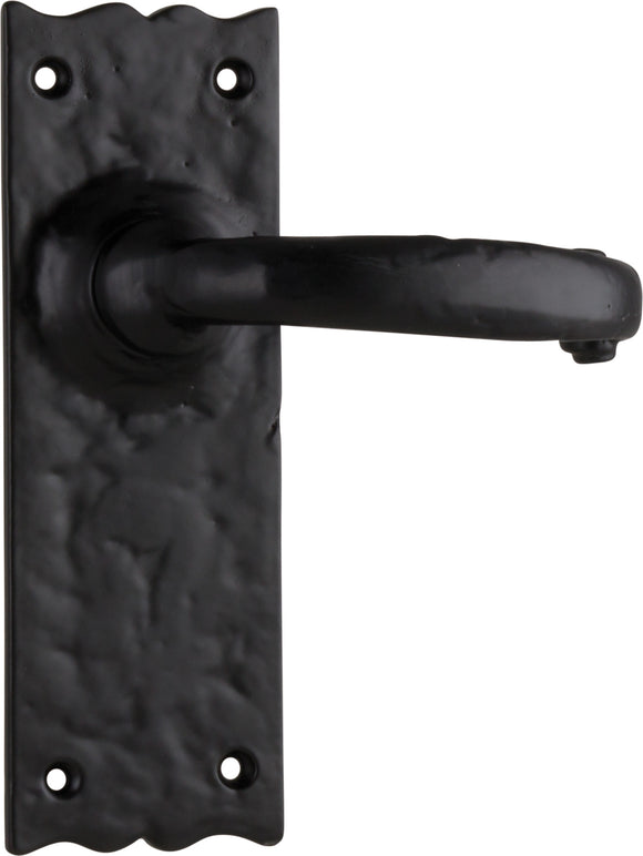 Door Lever Gloucester Iron Latch Pair Matt Black H158xW50xP53mm