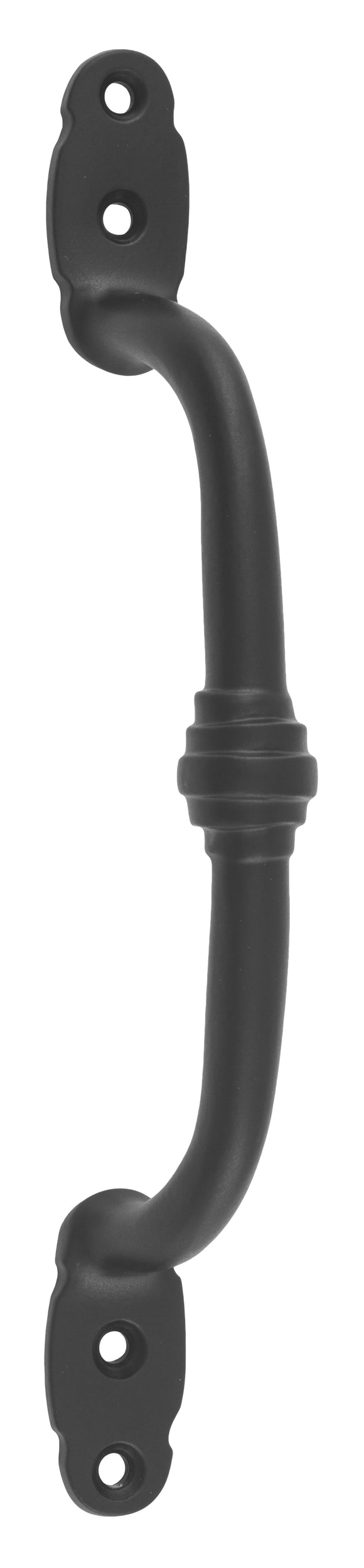 Pull Handle Offset Banded Matt Black H180xP41mm