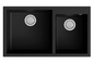 MERCER DURO GRANITE PARMA, BERGAMO, VICENZA BOWL, 1 & 3/4 BOWL ON RIGHT BLACK, CONCRETE & WHITE
