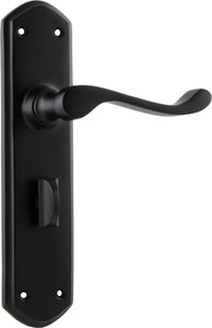 Door Lever Windsor Privacy Pair Matt Black H200xP60xW45mm