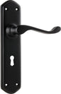 Door Lever Windsor Lock Pair Matt Black H200xP60xW45mm