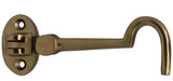 MILES NELSON CABIN HOOK 8MM x 80MM IN 3 COLOURS : BRASS ,FLORENTINE BRONZE ,CHROME FINISH