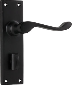 Door Lever Victorian Privacy Pair Matt Black H152xW42xP59mm