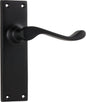 Door Lever Victorian Latch Pair Matt Black H152xW42xP59mm