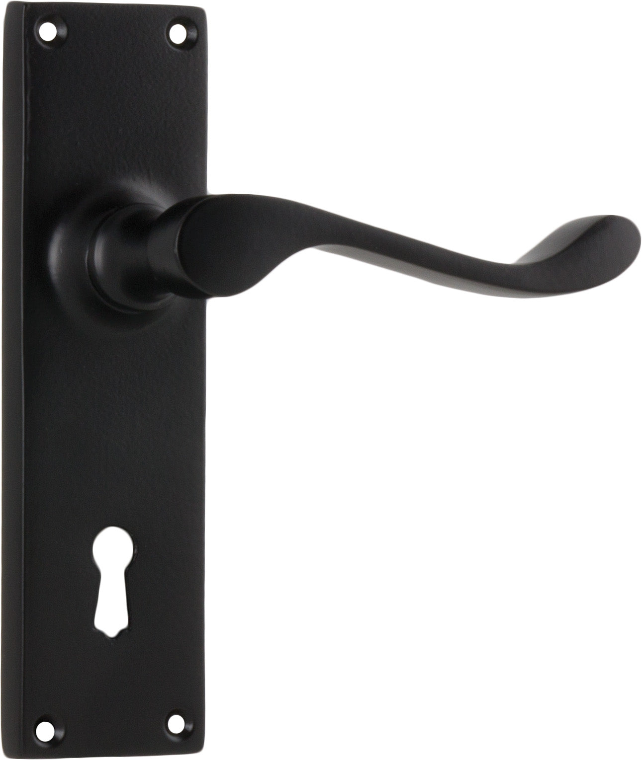 Door Lever Victorian Lock Pair Matt Black H152xW42xP59mm