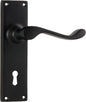 Door Lever Victorian Lock Pair Matt Black H152xW42xP59mm