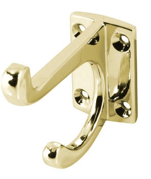 Jaeco Hat and Coat Hook In 6 Colours : Brass Plate ,Chrome ,Florentine Bronze ,Satin Chrome ,Satin Nickel ,White