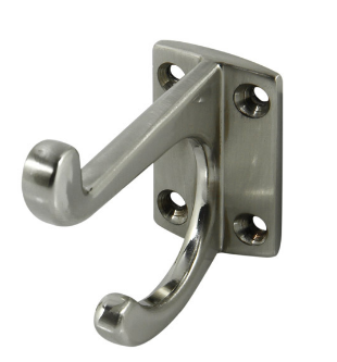 Jaeco Hat and Coat Hook In 6 Colours : Brass Plate ,Chrome ,Florentine Bronze ,Satin Chrome ,Satin Nickel ,White