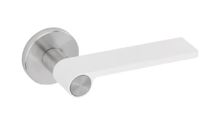 JNF Outline' Lever Handle On Standard Rose With & With out Standard Rose Finish White