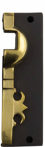 Rim Lock Carpenters Left Hand Keeper Unlacquered Brass Matt Black H128xW38mm