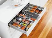 Blum ORGA-LINE Combination Insert M height 98.5mm, length 450mm-550mm ( 3 sizes ), width's 200mm (Tray + narrow void) For NL