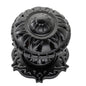 Centre Door Knob Filigree Matt Black P86mm Backplate 68mm