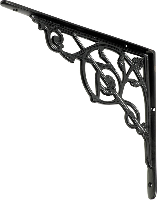 Shelf Bracket Victorian Medium Matt Black H205xP250mm