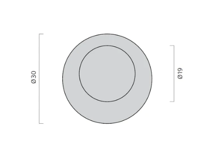 JNF Round Concealed Flush Handle Diameter 30mm Eco Series Stainless Steel