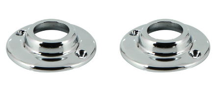Jaeco Wardrope Rail End Flange 20mm (Pair) In 2 Colours : Chrome ,White