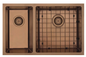 MERCER AURORA SMALL  BOWL 1 & 1/2 ON RIGHT  IN 4 COLOURS - GUN METAL,BRASS, COPPER, BLACK.