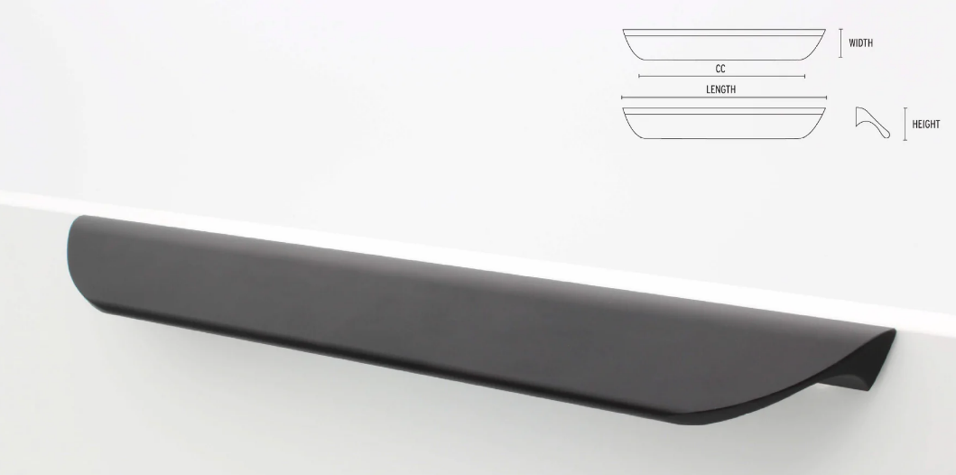 ELITE MARBELLA HANDLE HOLE CENTRE 192MM ( LENGTH 272MM x HEIGHT 25MM x WIDTH 27MM ) MATT BLACK & COBALT BLACK
