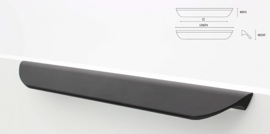 ELITE MARBELLA HANDLE HOLE CENTRE 192MM ( LENGTH 272MM x HEIGHT 25MM x WIDTH 27MM ) MATT BLACK & COBALT BLACK