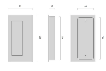 JNF Rectangular Concealed Flush Handle ( 135mm x 70mm ) & ( 135mm x 55mm ) Stainless Steel
