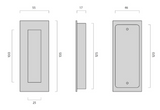 JNF Rectangular Concealed Flush Handle ( 135mm x 70mm ) & ( 135mm x 55mm ) Stainless Steel