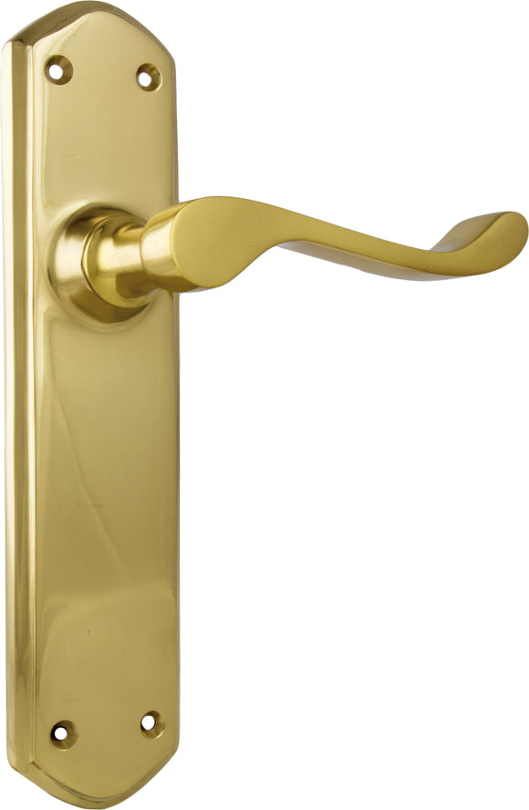 Door Lever Windsor Latch Pair Unlacquered Polished Brass H200xP60xW45mm