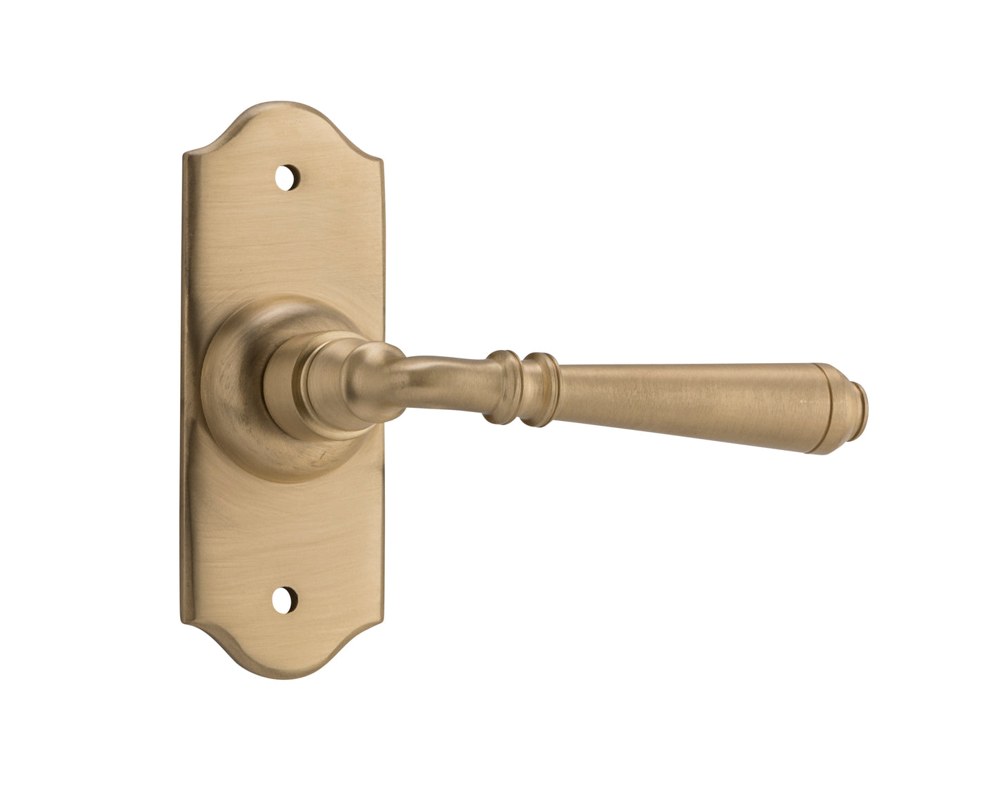 Door Lever Reims Latch Pair Unlacquered Satin Brass H110xW40xP70mm