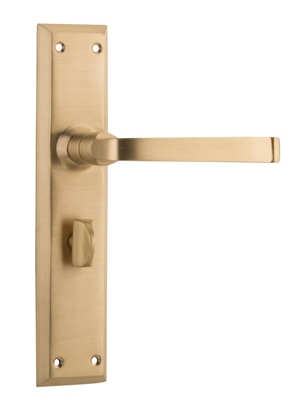Door Lever Menton Privacy Pair Unlacquered Satin Brass H225xW50xP75mm