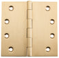 Hinge Fixed Pin Unlacquered Satin Brass H100xW100xT3mm