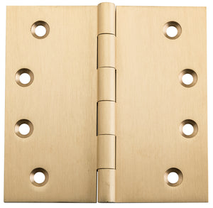 Hinge Fixed Pin Unlacquered Satin Brass H100xW100xT3mm