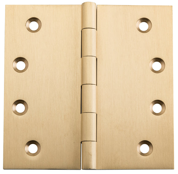 Hinge Fixed Pin Unlacquered Satin Brass H100xW100xT3mm