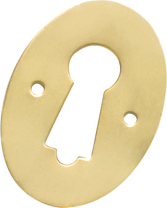 Escutcheon Pressed Unlacquered Polished Brass H44xW30mm