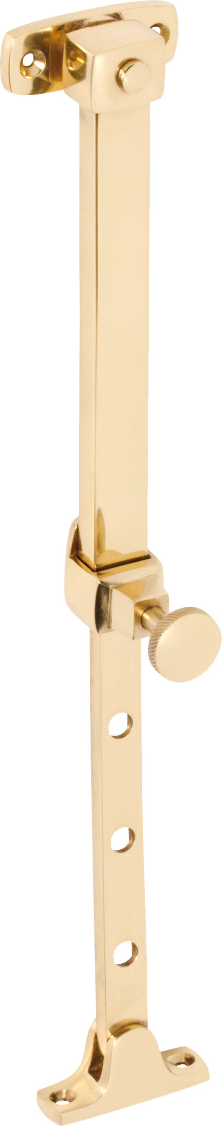 Casement Stay Telescopic Pin Unlacquered Polished Brass L200-295mm