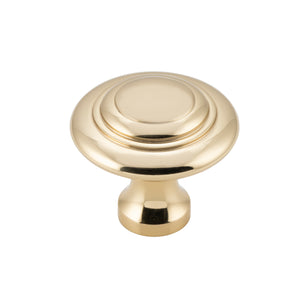 Cupboard Knob Domed Unlacquered Polished Brass D38xP35mm