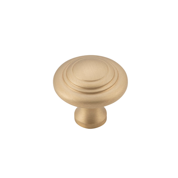 Cupboard Knob Domed Unlacquered Satin Brass D25xP24mm