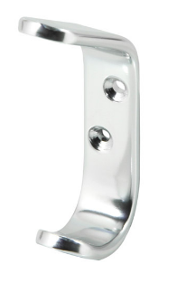 Jaeco Hat and Coat Hook (Aluminium) School spec In 3 Colours : Clear ,Chrome ,White