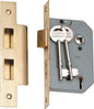 Mortice Lock 5 Lever Polished Brass CTC57mm Backset 46mm